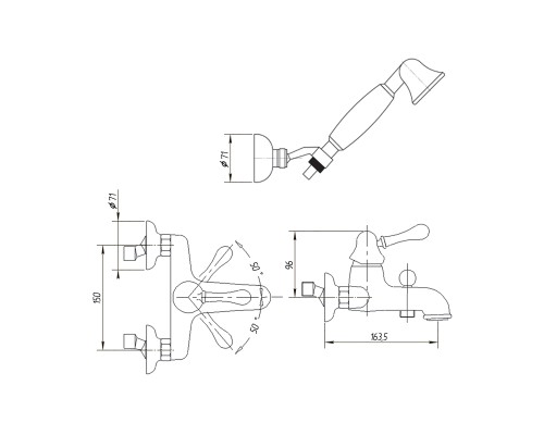 Смеситель для ванны Migliore Maya 18921 Хром