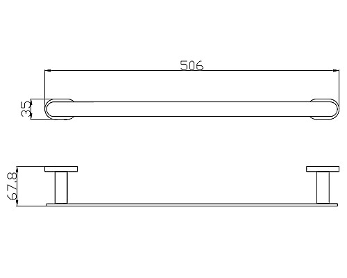 Полотенцедержатель Rav Slezak Yukon YUA0701/50CMATZ Черный матовый Золото