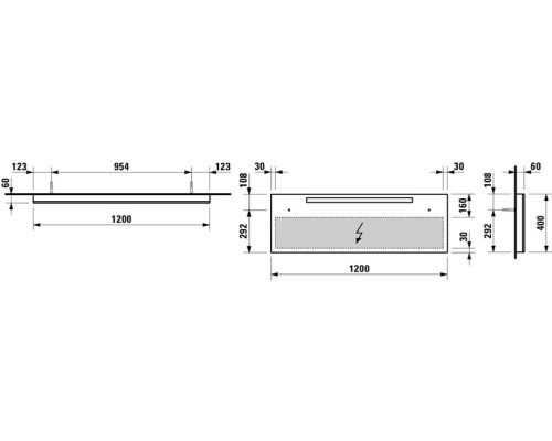 Зеркало Laufen Alessi One 120 с подсветкой Хром матовый