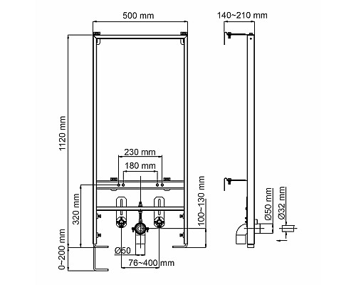 Система инсталляции для биде WasserKRAFT Aller 10 10BDT.020