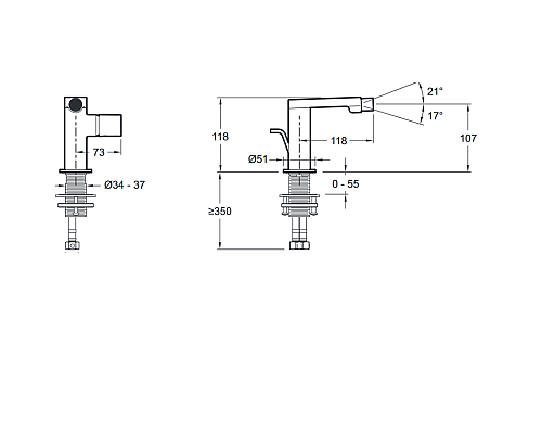 Смеситель для биде Jacob Delafon E73075CP