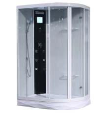 Душевая кабина Orans 130x90 L с гидромассажем профиль Белый задние стенки Белые