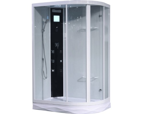 Душевая кабина Orans 130x90 L с гидромассажем профиль Белый задние стенки Белые