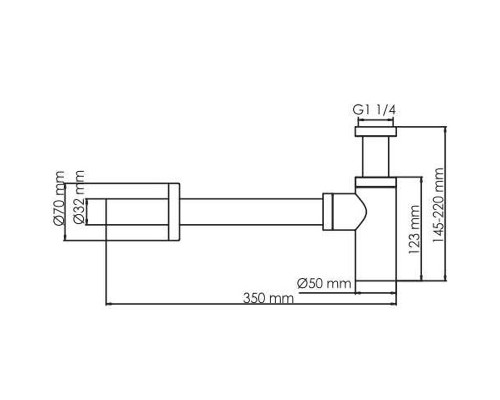 Сифон для раковины WasserKRAFT Aisch A170 Золото матовое