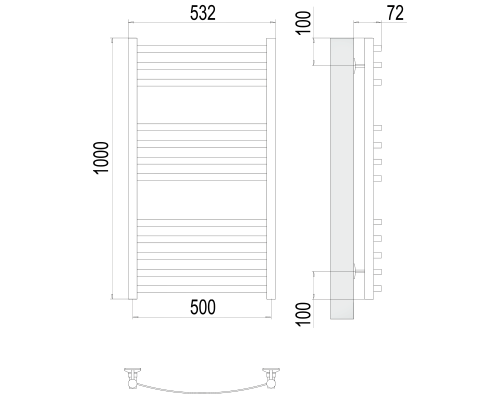 Полотенцесушитель Terminus Стандарт Авиэль П12 500х1000