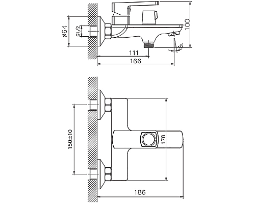 Смеситель для ванны Haiba HB60176 Хром Смеситель для ванны Haiba HB60176 Хром