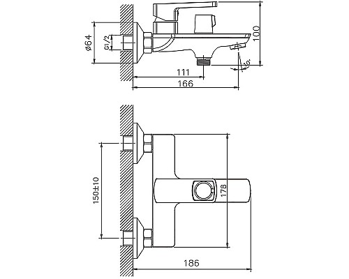 Смеситель для ванны Haiba HB60176 Хром Смеситель для ванны Haiba HB60176 Хром