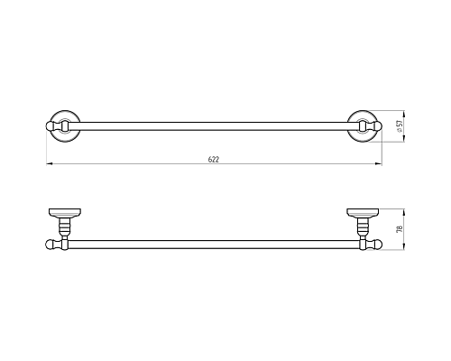 Полотенцедержатель Migliore Mirella 17290 Хром Золото