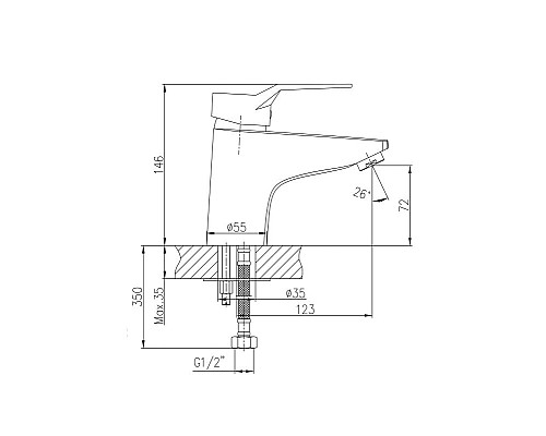 Смеситель для раковины Haiba HB1063 Хром