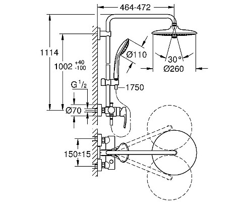 Душевая система Grohe Euphoria 260 27473002 Хром
