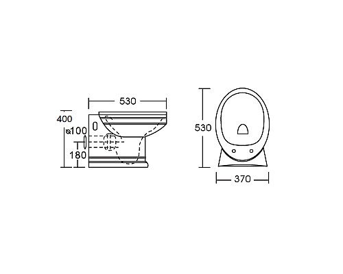 Унитаз CeramaLux Lux Classic 4291 приставной с сиденьем Микролифт