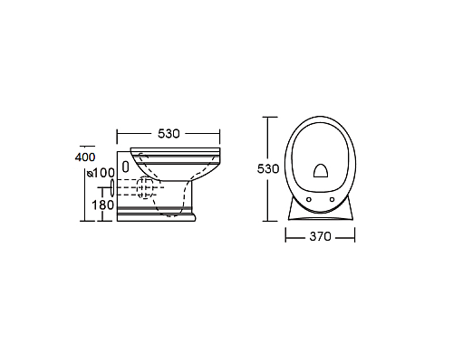 Унитаз CeramaLux Lux Classic 4291 приставной с сиденьем Микролифт