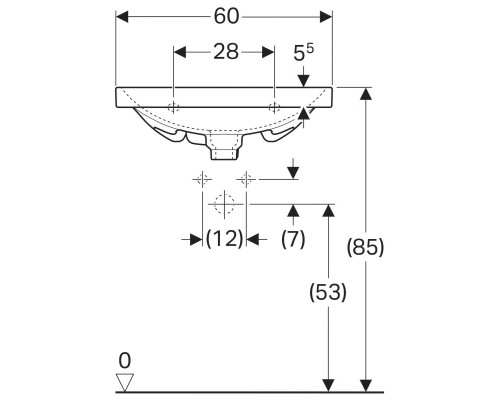 Раковина 60 см GEBERIT Acanto 500.631.01.2