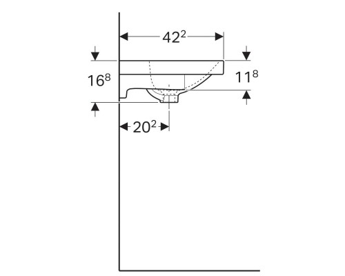 Раковина 60 см GEBERIT Acanto 500.631.01.2