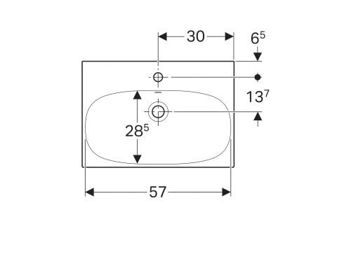 Раковина 60 см GEBERIT Acanto 500.631.01.2