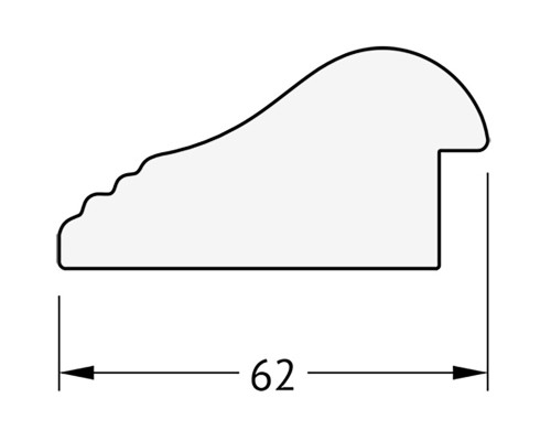 Зеркало Evoform Exclusive 141х56 BY 1163 с фацетом в багетной раме - Сосна 62 мм