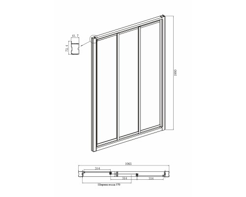 Душевой уголок Ambassador Forsa 110х100 17021102NX-100NX профиль Хром стекло прозрачное