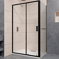 Душевой уголок RGW Passage PA-76-1B 130x80 350876138-14 профиль Черный стекло прозрачное