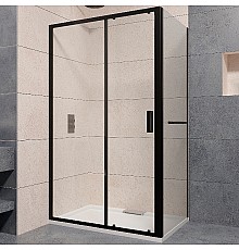 Душевой уголок RGW Passage PA-76-1B 130x80 350876138-14 профиль Черный стекло прозрачное