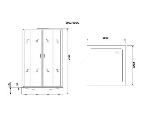Душевая кабина Niagara Premium NG-6002-01GQ 100x100