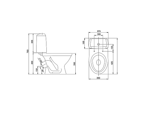 Унитаз компакт Santeri Соната 1.P201.2.S00.00B.F с бачком и сиденьем