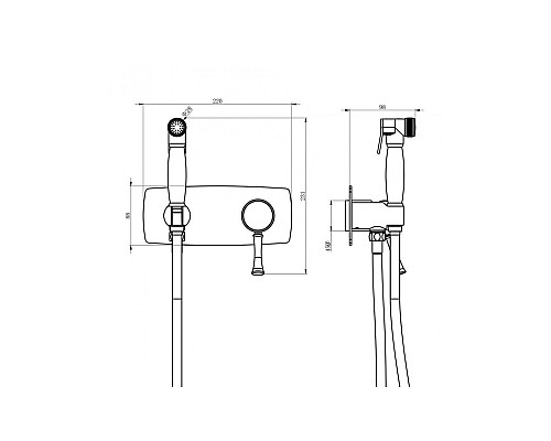 Гигиенический душ со смесителем Lemark Peretto LM6319RB Черный кофе