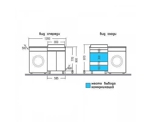 Тумба под раковину СанТа Марс 120 700304 Белая