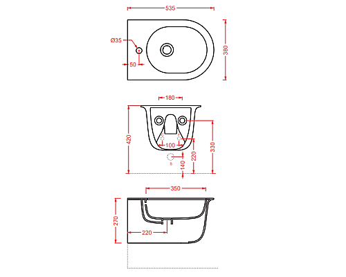 Биде Artceram Chic CHB001 05 00 подвесное Белое матовое