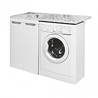 Тумба под раковину Runo ЛИРА 60 УТ000003443 белый мрамор,правое крыло