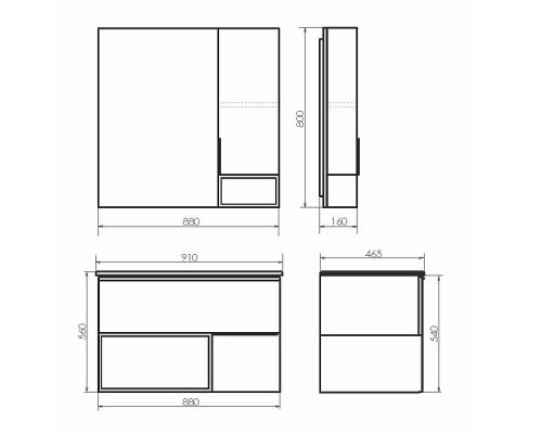 Тумба с раковиной Comforty Франкфурт 90 00-00002048 подвесная Дуб шоколадно-коричневый Черная матовая