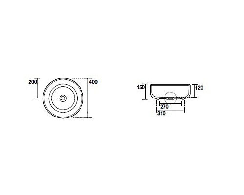 Раковина-чаша Kerasan Nolita 40 534475 Borgogna matt