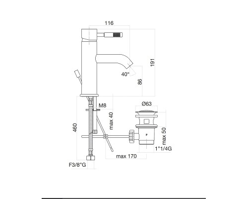 Смеситель для раковины Fiore Xenon 44NN5283 Черный