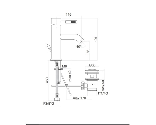 Смеситель для раковины Fiore Xenon 44NN5283 Черный