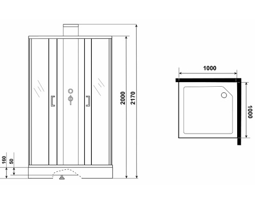 Душевая кабина Grossman Elegans 100x100 без гидромассажа