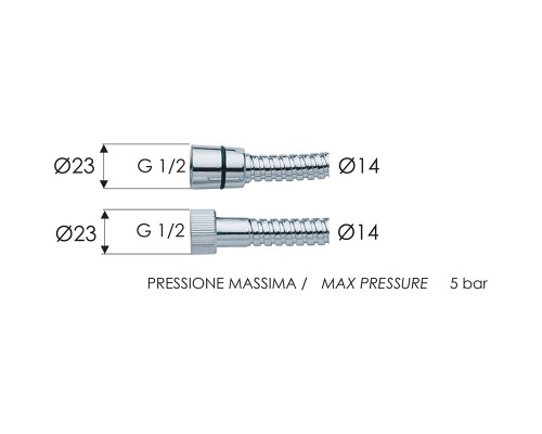 Душевой шланг Remer 333CNES200 Хром