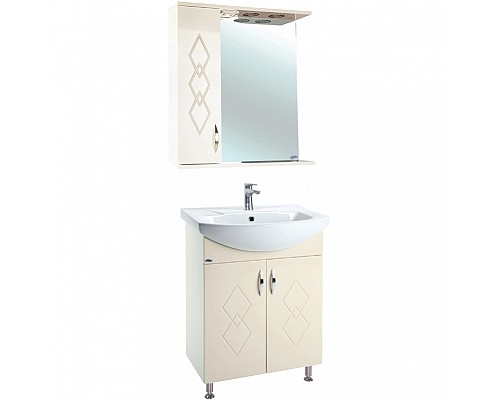 Зеркало со шкафом Bellezza Элеганс 60 L 4618609522074 с подсветкой Бежевое