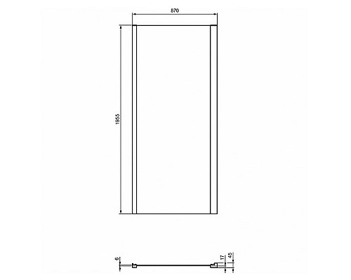 Душевая стенка Ideal Standard Connect 2 90 K9374V3 профиль Черный стекло прозрачное