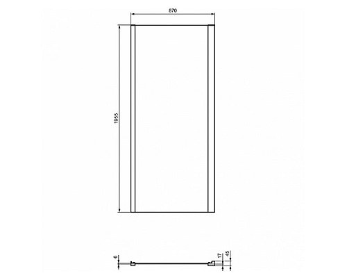 Душевая стенка Ideal Standard Connect 2 90 K9374V3 профиль Черный стекло прозрачное