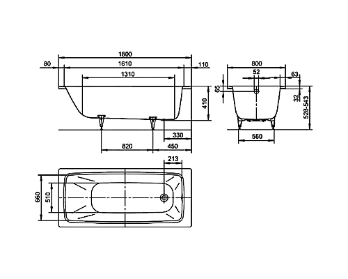 Стальная ванна Kaldewei Cayono 751 180x80 275100013001 с покрытием Easy-clean