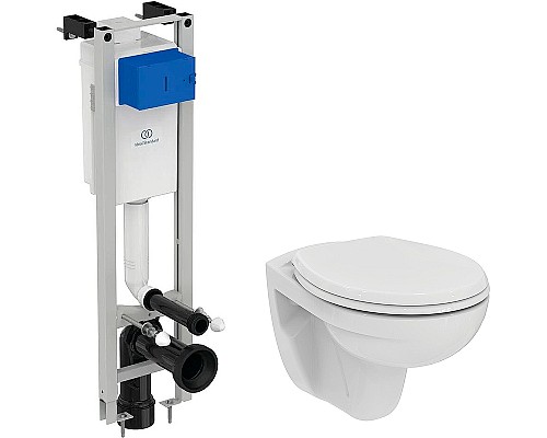 Комплект унитаза с инсталляцией Ideal Standard Prosys Eco Frame Eurovit W660101 с сиденьем Микролифт
