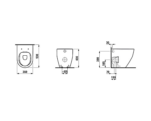 Чаша Laufen Pro Rimless 8.2295.6.000.000.1
