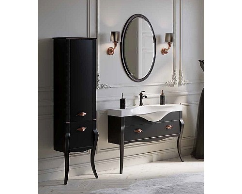 Тумба под раковину Clarberg Borgia 115 BOR0111BLK Черная Патина медь