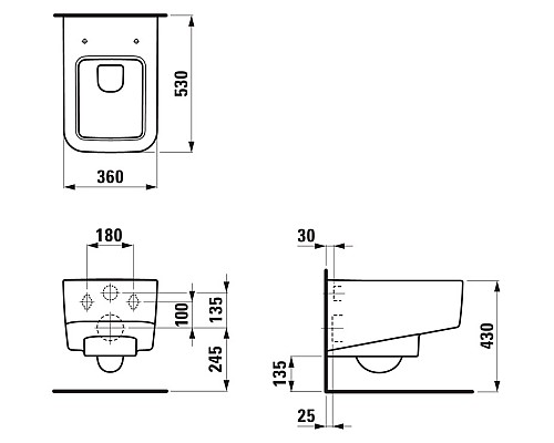 Чаша Laufen Pro Rimless 8.2096.2.000.000.1