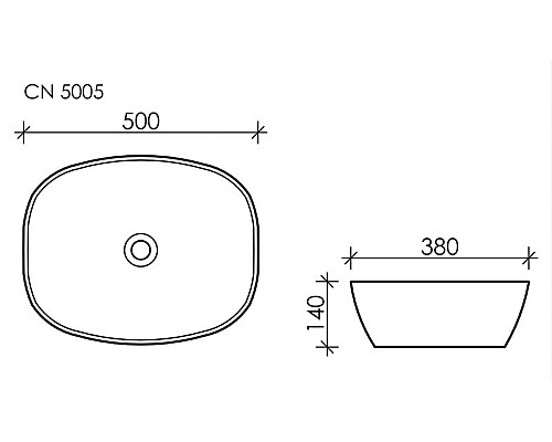 Чаша накладная Ceramica Nova Element 500x380 CN5005