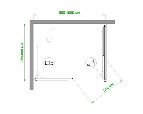 Душевой уголок Royal Bath HPD 100х80 RB8100HPD-C-BL профиль Черный стекло матовое