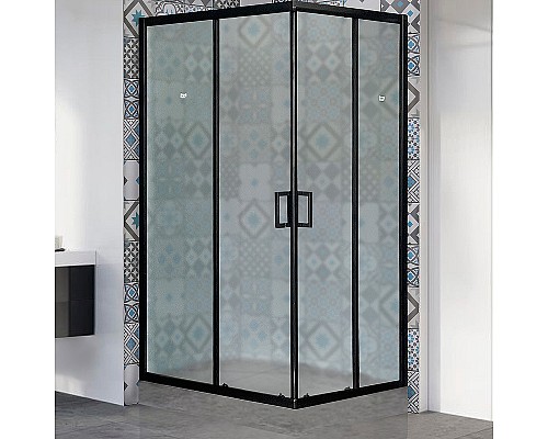 Душевой уголок Royal Bath HPD 100х80 RB8100HPD-C-BL профиль Черный стекло матовое