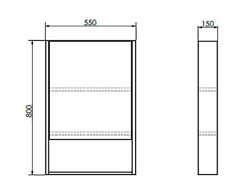 Зеркальный шкаф Comforty Вена 55 00-00009271 Дуб дымчатый