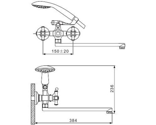 Смеситель для ванны Gappo G2242 универсальный Хром