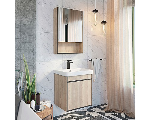 Зеркальный шкаф Comforty Вена 55 00-00009271 Дуб дымчатый