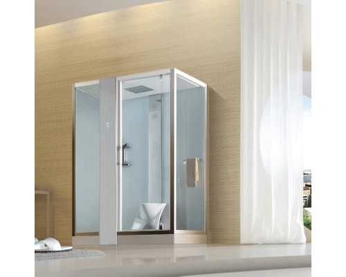 Душевая кабина Orans 150x100 L с баней профиль Белый задние стенки Белые